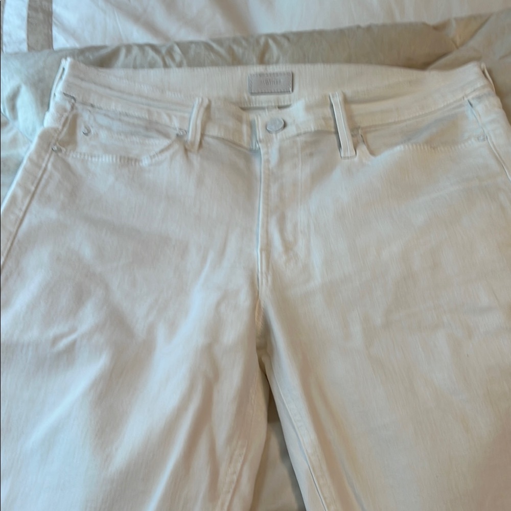 MOTHER Cream Straight Leg Jeans Classic Style